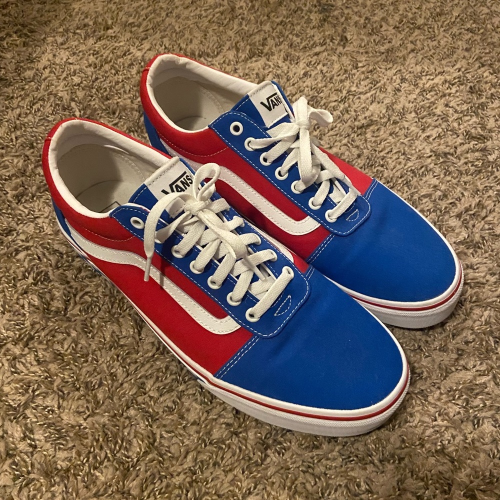 Red White and Blue Vans - Men’s Size 12